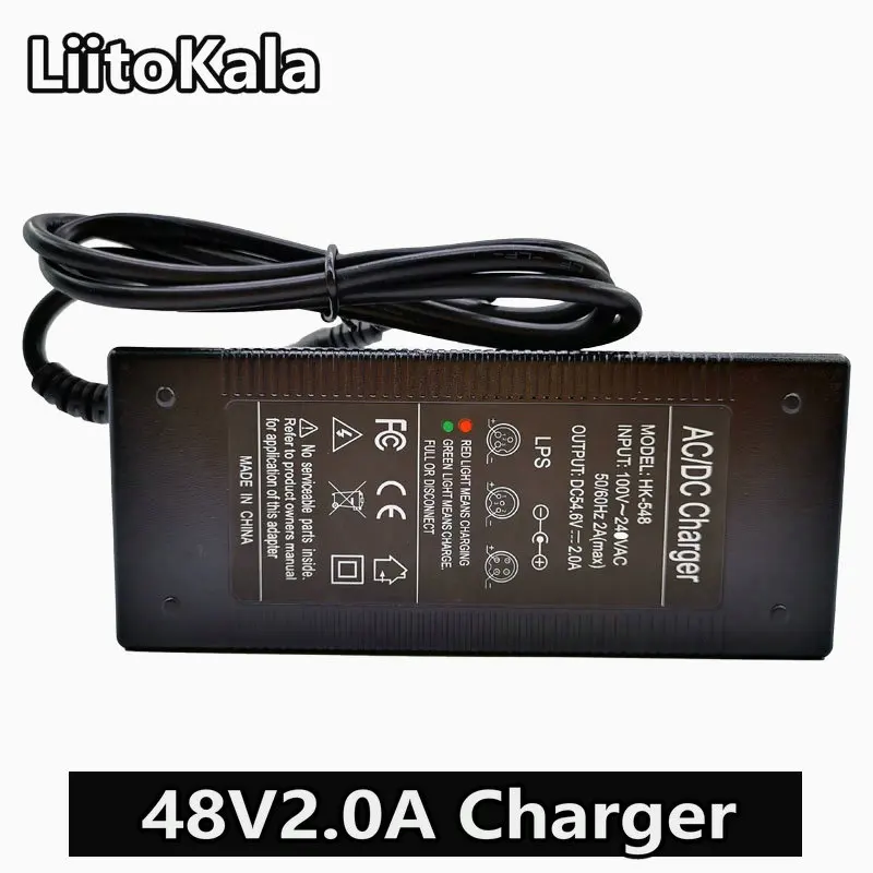 

1 PCS 54.6 V 2A Charger 13 S 48V Li-ion Battery Charger Output DC 54.6V Lithium Polymer Battery Charger Free Shipping