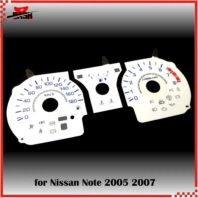 

DASH EL Glow Gauge for Nissan Note 2005 2007 White face Reverse Blue light JP Spec