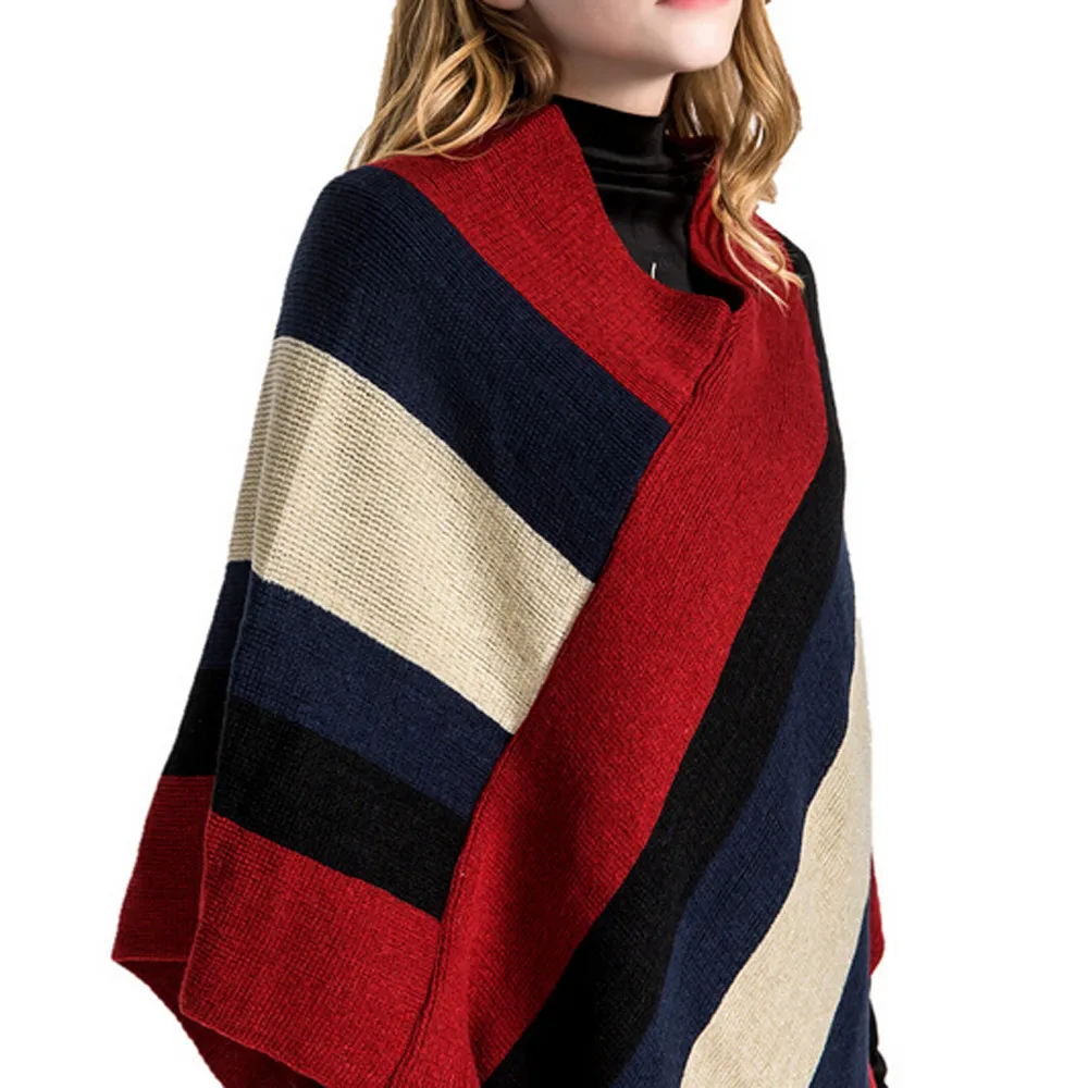 Autumn Winter Scarf For Women Casual Shawl Ladies Fashion Blanket Stripe Splicing Pattern Coat Wrap Cozy |