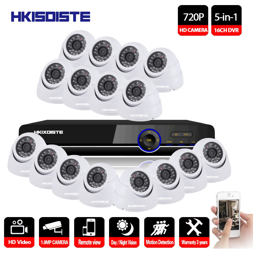 16CH P 1080 P DVR AHD камера безопасности системы P и 720 P 1.0MP ИК ночного видения CCTV камера домашние товары теле и видеонаблюдения комплект