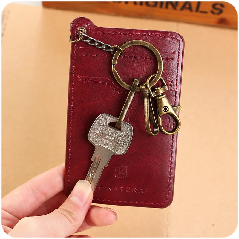 Унисекс владелец проездного мужчин доступа посылка из искусственной кожи key holder