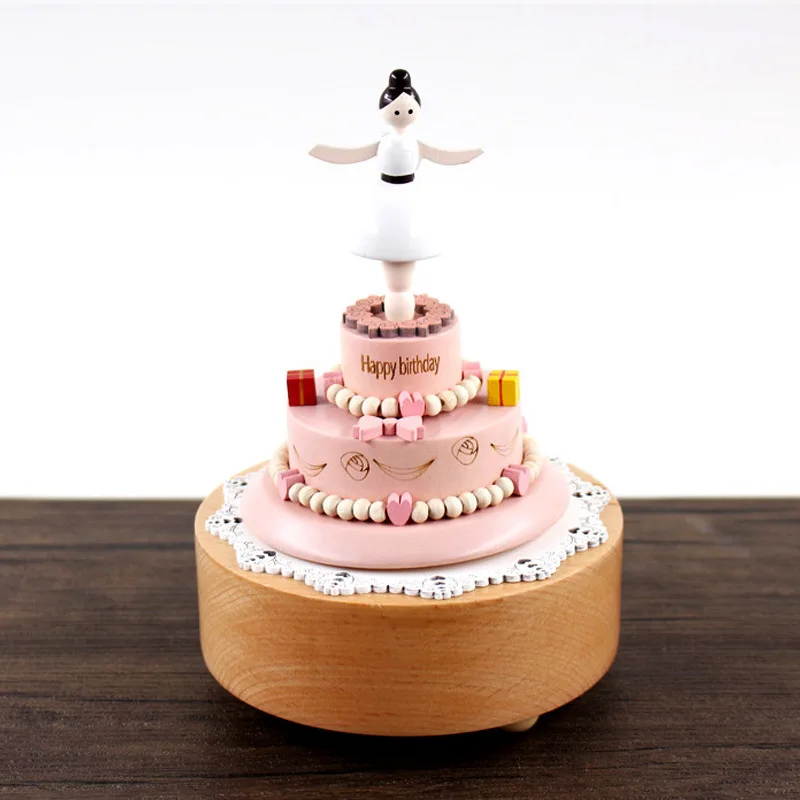 

Rotation BALLERINA GIRL Wood Castle In The Sky Music Box Creative Artware European Style Home Furnishing Articles L848
