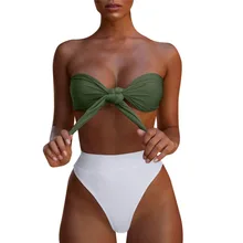Swimwear women Women High-Cut Swimwear Beachwear Swimsuit Bandage Bikini Set Push-Up Brazilian Swimwear Two Piece