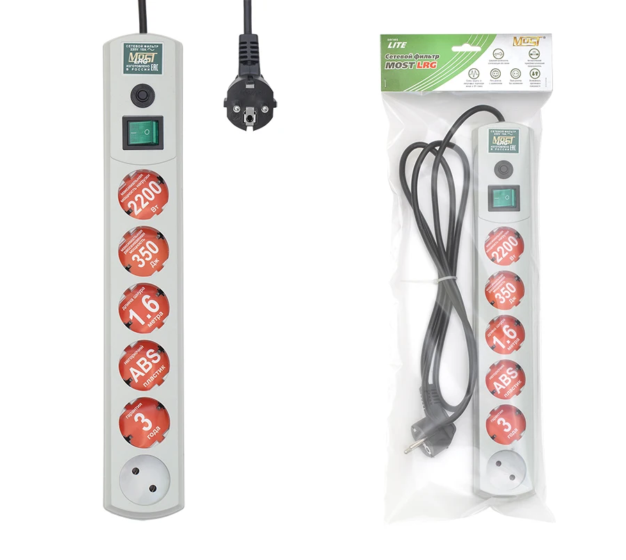 

Сетевой фильтр Most LRG 3 м белый