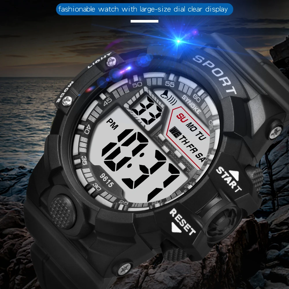 SYNOKE Sport Outdoor Watch Men Digital Watch Alarm G Clock 3Bar