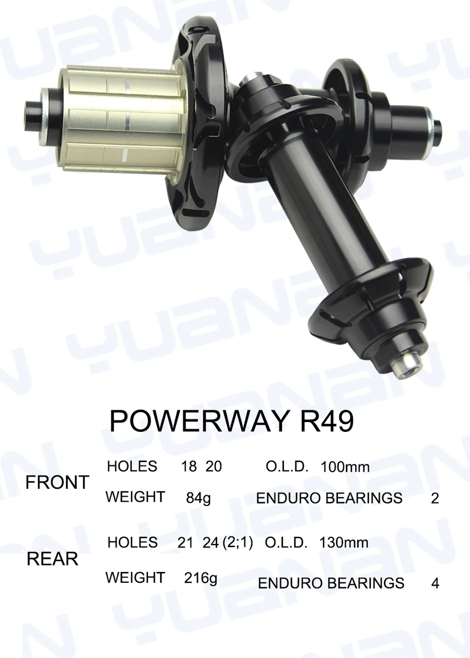 Тайваньского бренда дорожный велосипед втулка Powerway R49 прямо тянуть концентратор