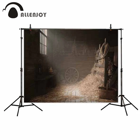 Фотофон allenjoy для фотостудии с пейзажем деревенский сарай винтажный соломенный