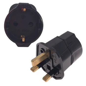 

10pcs German to UK England Britain Singapore Electrical socket Travel AC Power Adapter Plug Charger Plugs Sockets Conventer