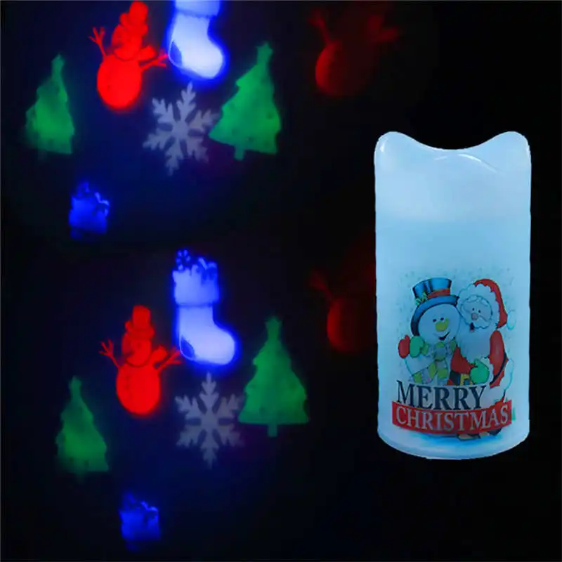 Popular LED Christmas Old man Snowflakes Socks Creative Candle Projection Lamp powerful Christmas must-have items #3o8 (9)