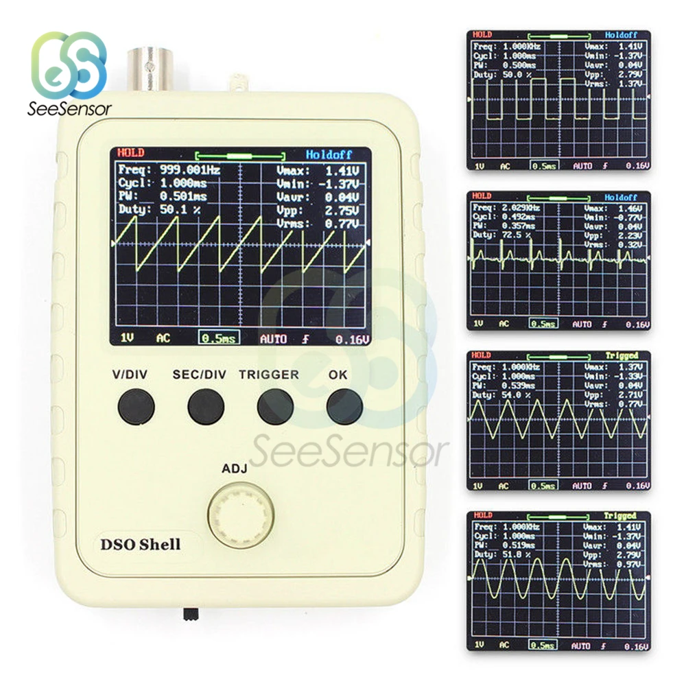 

DSO150 2.4" TFT Digital Oscilloscope 1Msps Alligator Test Clip Probe With Housing Case Box