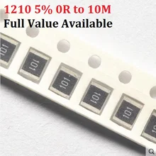 100 шт. 1210 10K 5% 0R~ 10 м 10R 1K 2,2 K 10K 100K 0R 1R 100R 220R 330R 470 Ом 4,7 SMD резистор проволочного чипа 2/3/4/5/6 7/8/9/k/r