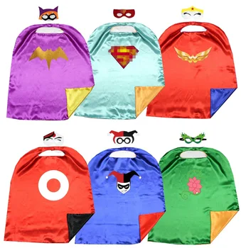 

kids girls Justice League superhero girls cape+mask set comic cartoon dress up gifts party favors Birthday cape