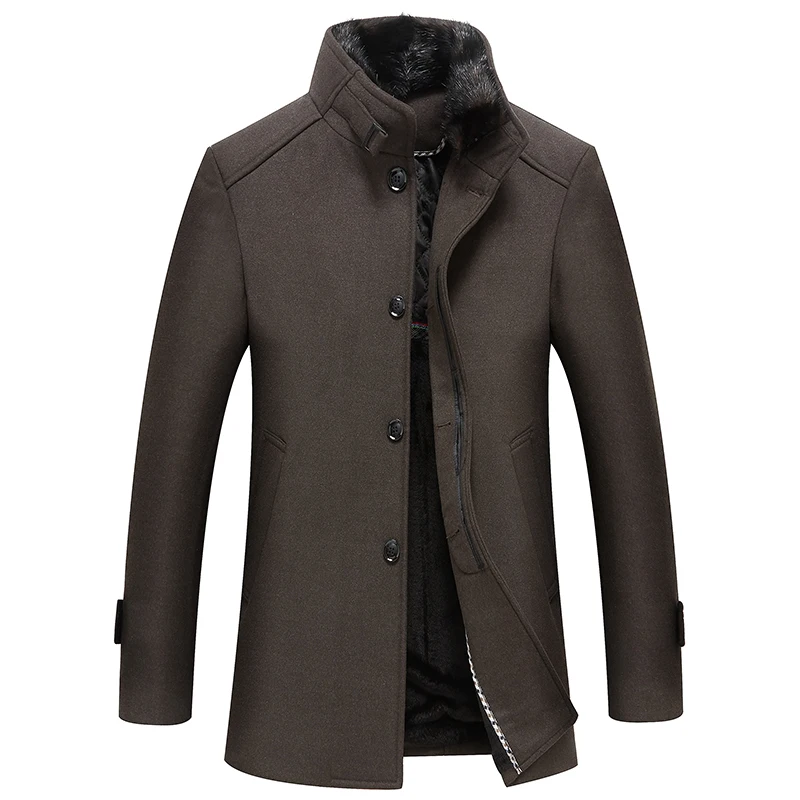 Новое зимнее теплое пальто для среднего возраста и возраста, мужские шерстяные пальто для отдыха, мужские цветные модные куртки/повседневные мужские пальто