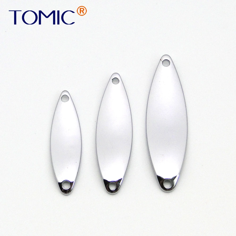 

Tomic 50pcs 1.6g 2.7g 3.5g Quality DIY unpainted fishing lure Micro narrow blank brass metal spoon trout flutter spinner bait