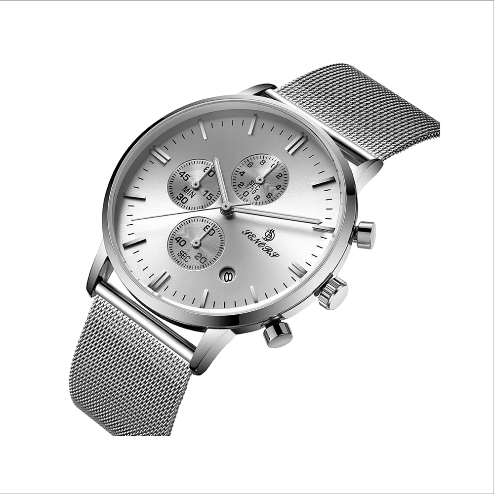 army military  Watches wristwatch Brand  Quartz Watch Men Casual Slim Mesh Steel leather  Waterproof Sport Watch menes watches