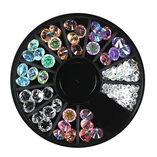 1 колеса Mix-Цвет ногтей обувь с украшением в виде кристаллов Стразы прозрачный смешанный-Форма искусственные бриллианты Dor украшения для ногтей, для проведения дезинфекции в маникюрном салоне, RZ01 - Цвет: 17