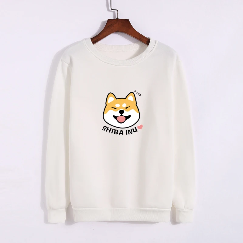 2019 Women Sweatshirt Autumn Lovely Anime Character Shiba Printed Hoodies Thickening Fleece Harajuk