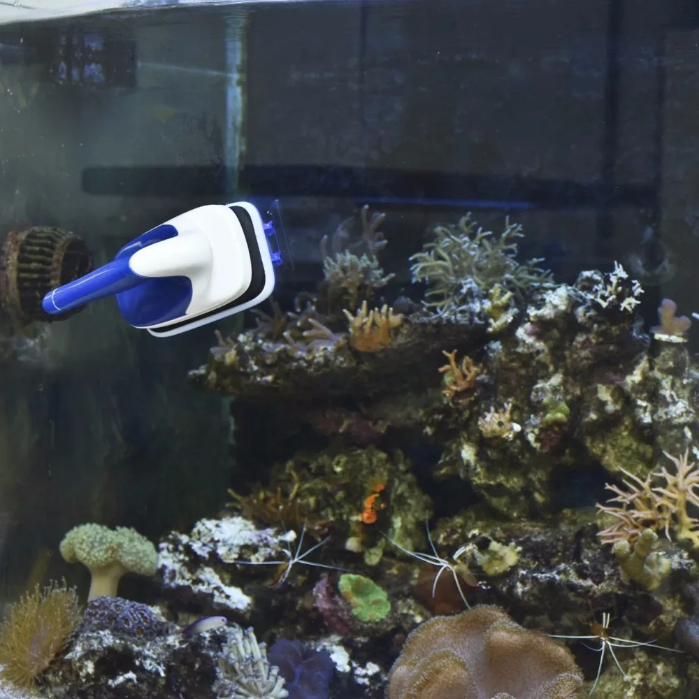 Nicrew практичная плавающая Магнитная Щетка для аквариума стеклянный скребок для водорослей аквариумные магниты для чистки окон щетка