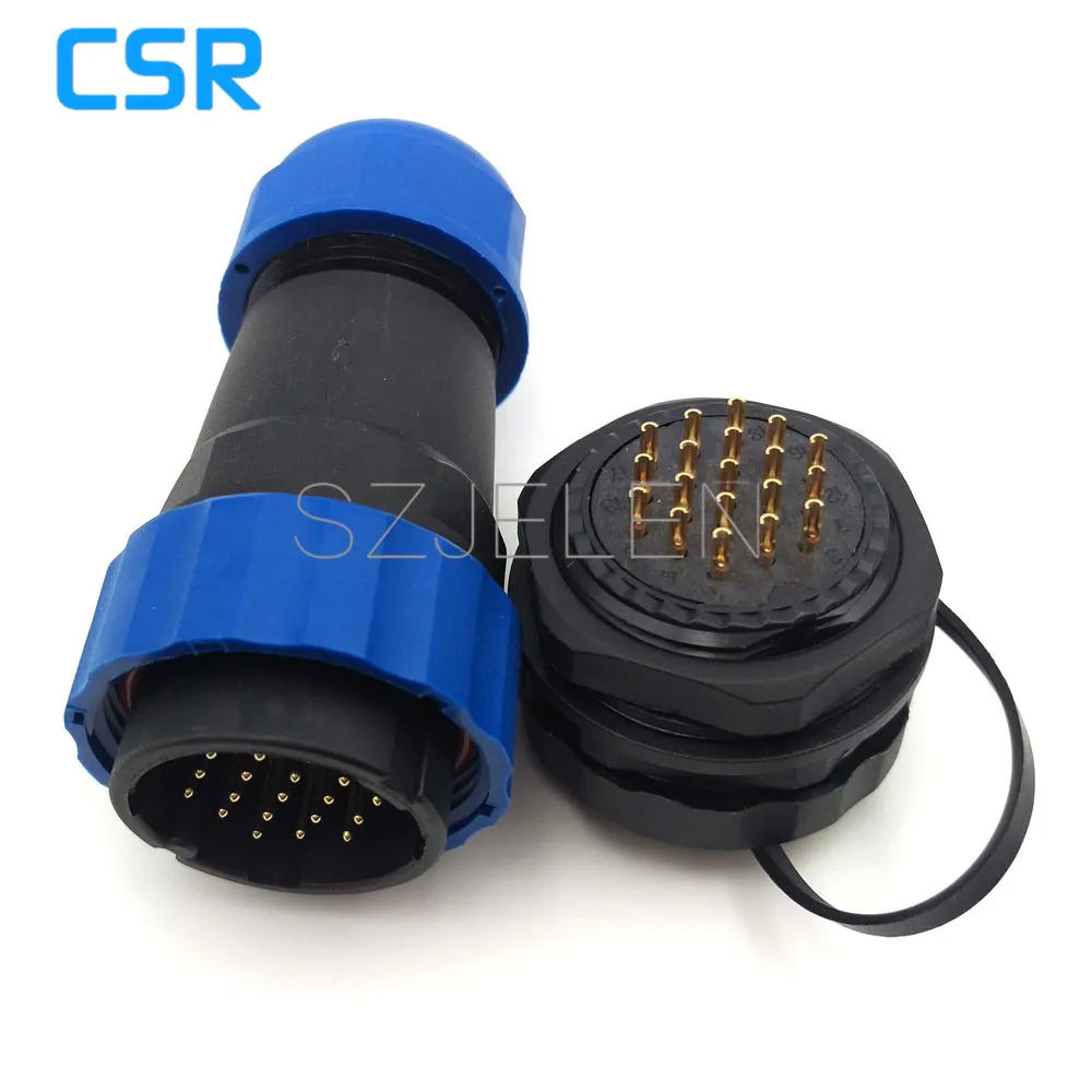 

SD28TP-ZM,19 pin Waterproof and dustproof connectors male female,IP67, LED 19pin power cable wire connectors, Panel cutout 28mm