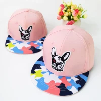 Мода Детские Мультики Snapback Шапки ребенка бейсболка, вышивка детей, головные уборы, милый шляпу - Цвет: Розовый