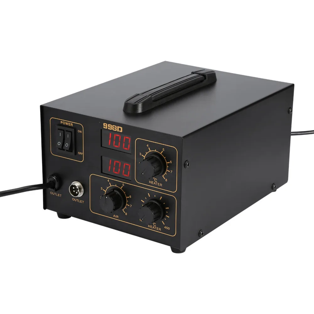 220 В 998D SMD 800 Вт паяльник стационарный сопла для пистолета сварщика нагревания
