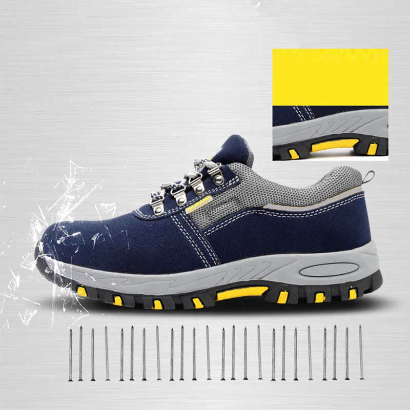 Novo à Moda Tênis de Segurança Sapatos de Trabalho Prova para Homem ao ar Sapatos para Construção Resistente Respirável Anti-deslizamento Punctura Livre