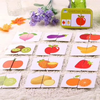 Cognitive Card Vehicl/Fruit/Animal/Life Set Pair Puzzle New Arrival Baby Toys Infant Early Head Start Training Puzzle Baby Gift 1