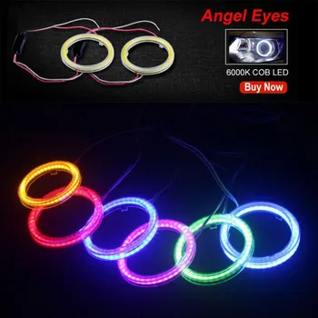 

1Pcs Auto angel eyes halo rings cob LED headlight 60/70/80/90/100/110/120MM Car Motorcycle For E36 E39 E60 E92 E63 Drop shipping