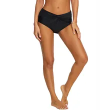 Женские винтажные высокие эластичные плиссированные бикини танкини со средней талией, раздельные Шорты для плавания, сексуальные треугольные шорты N30