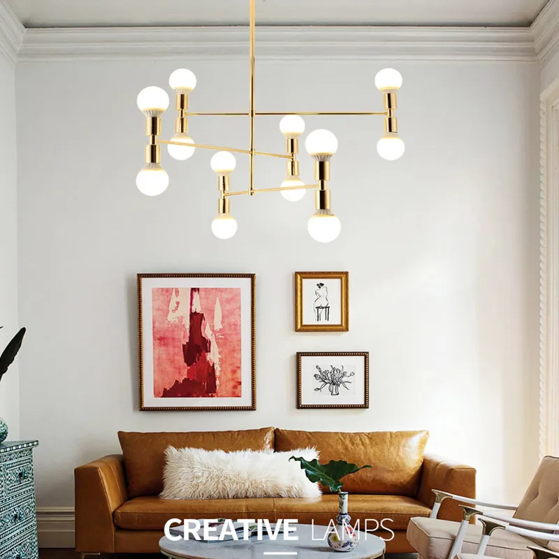 Postmodern Italy Designer Pendant Light Creative Art Dining Room Golden Hanging Led Bar Hotel Dec Free Shipping | Освещение