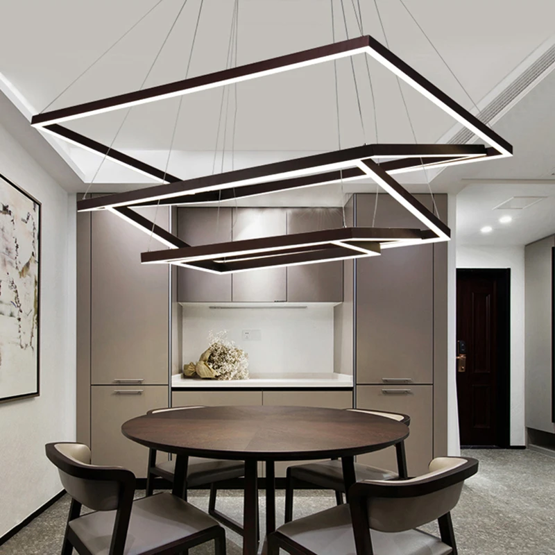 

NEO Gleam Rectangle Modern led Pendant Light for Kitchen Dinning Room Living Room Suspension Luminaire Moderne Lamp Hanging Lamp