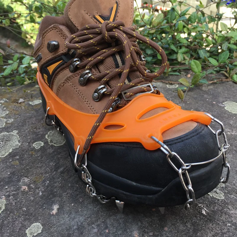 Quality Outdoor Climbing Antiskid Crampons Winter Walk 18 Teeth Ice Fishing Snowshoes Manganese Steel Slip Shoe Covers (16)