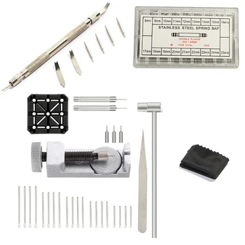 

Watch Band Strap Tool Kit,106 In 1 Link Remover,Spring Bar Tool With Extra 72Pcs Pins,20Pcs Cotter Pin,1Pcs Holder,1Pcs Head H