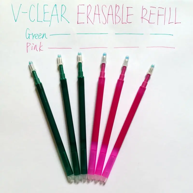 Креативные школьные канцелярские принадлежности студенческие милые школьные принадлежности кавайи ручка заправка зеленый розовый заправка ручка гелевая ручка стирающаяся ручка с пастой - Цвет: Green Pink each3