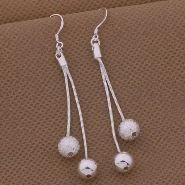 

AE323 Hot 925 sterling silver earrings , 925 silver fashion jewelry , double globes hanging /cgsakxza aquajiba