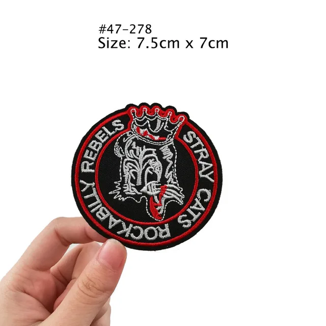 Stray Cats Patch Badge retro rockabilly hot rod iron on greaser jacket