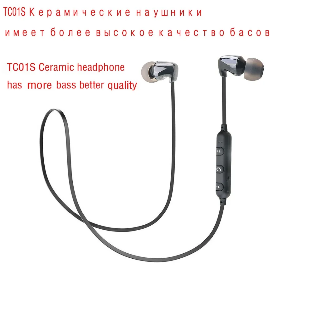CBAOOO TC01S Ceramic Bluetooth Earphone Bass In Ear wireless Stereo Sport Headsets C10 Metal Magnet earphones for xiaomi iPhone