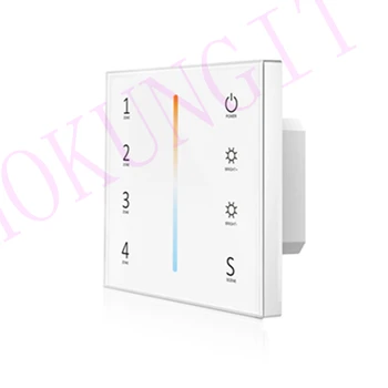 

85-265VAC 4 Zones 2.4G Color Temperature Touch Panel Remote Control T12-1 Colour temperature bar DMX512 panel master control