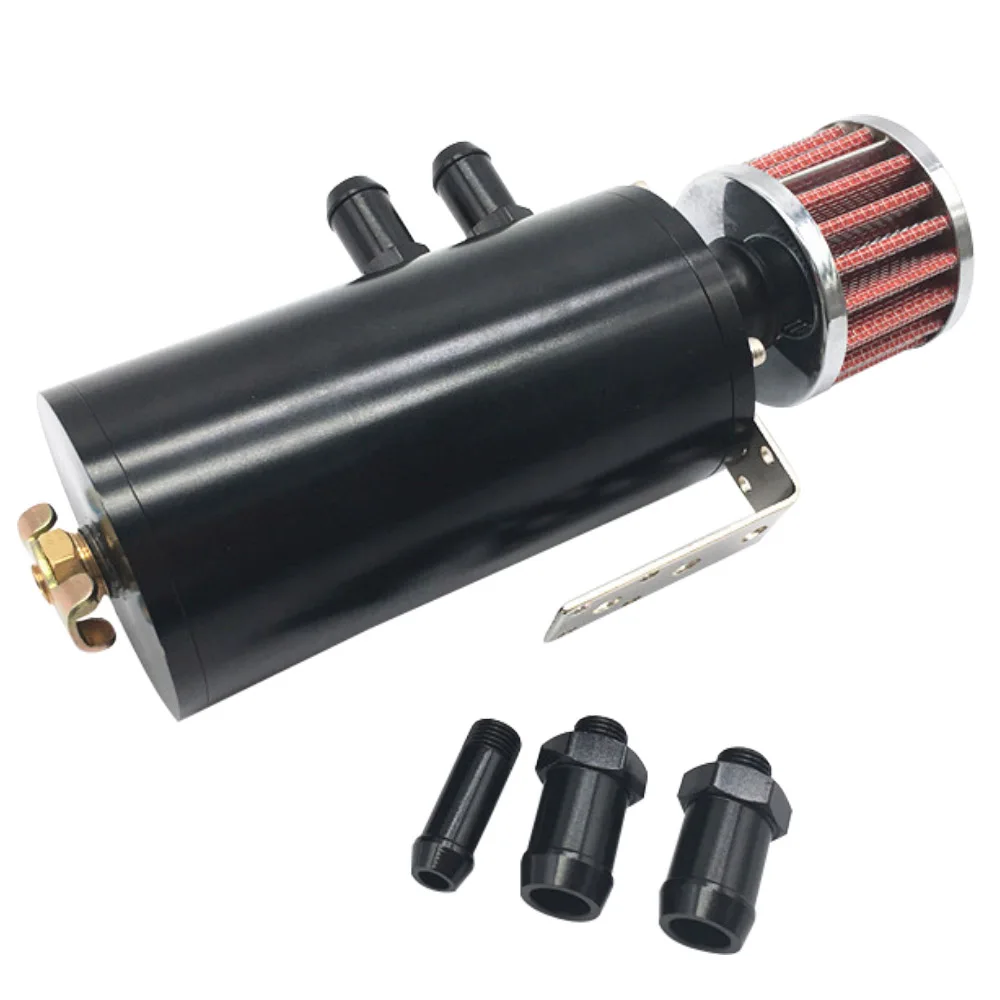 

Aluminum Engine Baffled MINI Oil Separator Catch Can Filter Fuel Tank