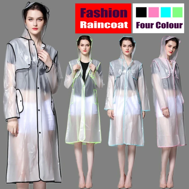 Transparent Raincoat Poncho Waterproof Coat  Rain Coat Transparent Fashion  - Eva - Aliexpress