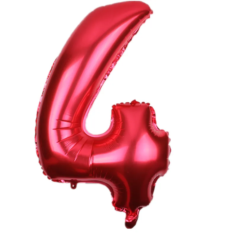 32 inch red black digital balloon inflatable air ball figure digital foil birthday party wedding decoration ball