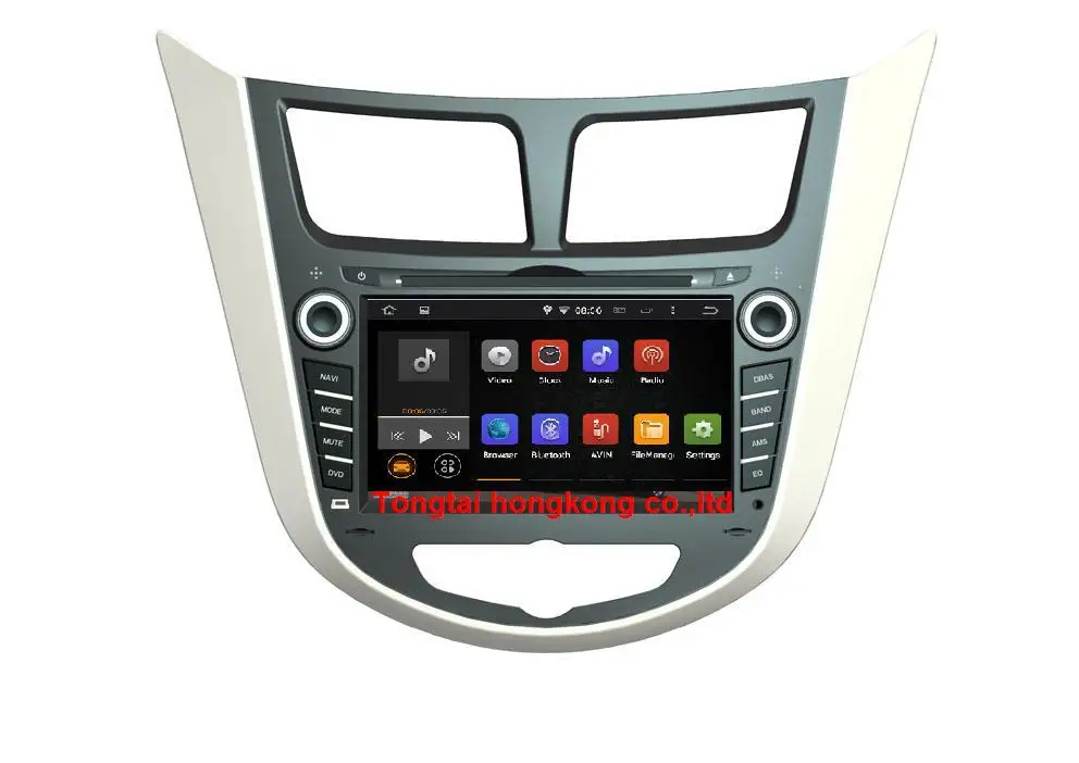Excellent 7" Android 6.0 for HYUNDAI VERNA car dvd,gps navigation 4G,Wifi,BT,4 core,16G flash,1024 x 600,Russian,English 1