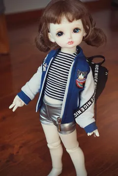 Новинка! Одежда для кукол бейсбольные куртки 8 цветов для 1/4 1/3 BJD/SD/DD/MSD куклы аксессуары жакет для куклы бейсбольная форма - Цвет: D