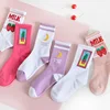 Women's Socks Japanese Cotton Colorful Cartoon Cute Funny Happy kawaii Moon strawberry cactus Socks for Girl Christmas Gift ► Photo 1/6