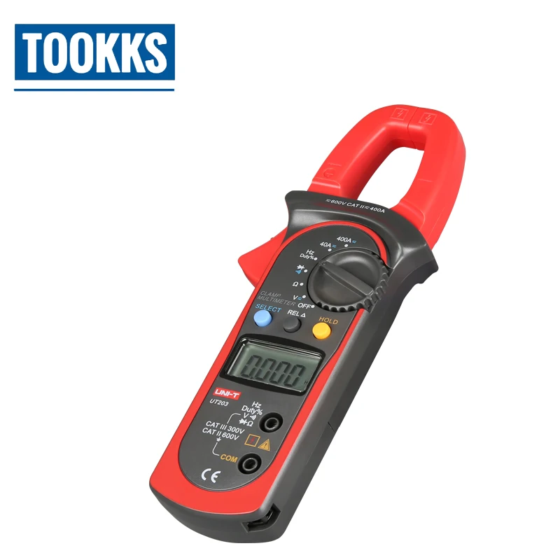 

UNI-T UT203 UT204 Digital Clamp Multimeters Auto Range Temperature AC DC Current Clamp Meter Ammeter Voltmeter With Volt Tester