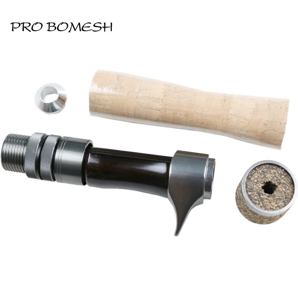 Pro Bomesh 1 Set AA Grade Cork Handle Wood Casting Reel Seat Set