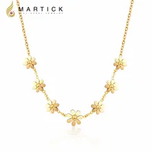 Martick 316L Подвеска из нержавеющей стали золотого цвета с цветком