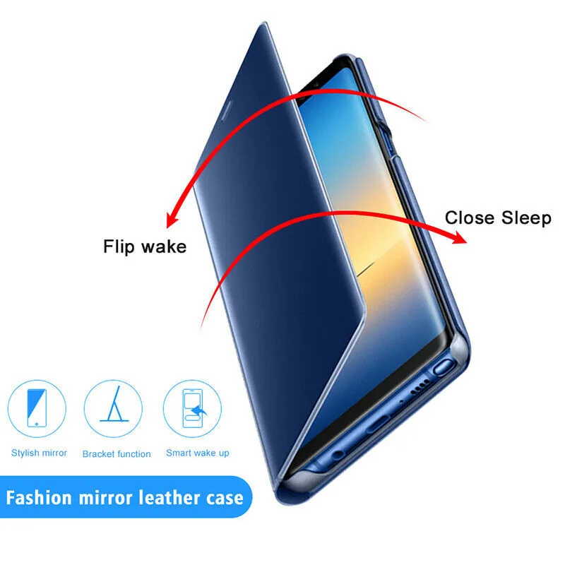 For Samsung Galaxy S21 Case Smart Mirror Leather Flip Stand Phone Cover For S20 S 21 FE S21 Plus S21Ultra S21 + Clear View Cases 2