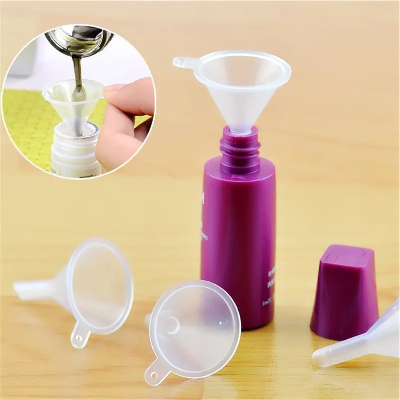 Clear Plastic Funnel Hopper Liquid Diffuser Bottle Oil Funnels Kitchen