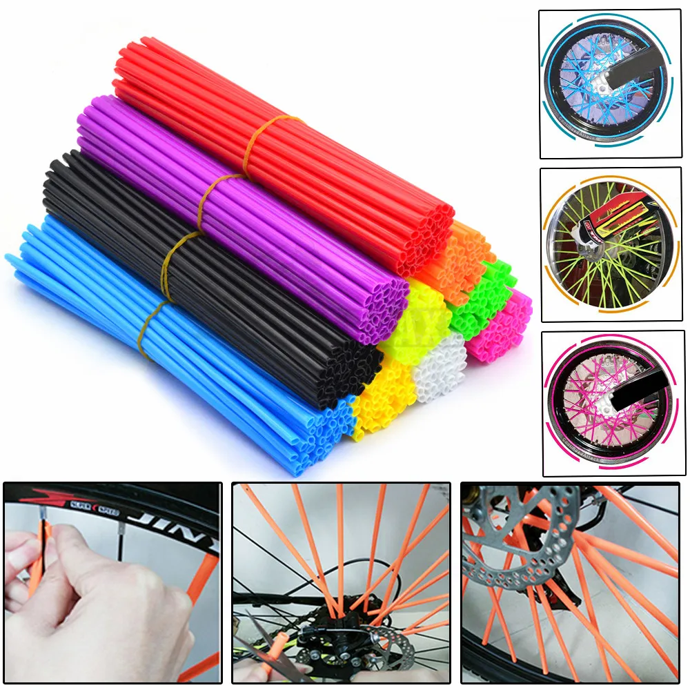 Motocross Bike Wheel Rim Spoke Skins Covers Wrap Tubes Decor Protector For Kawasaki Ninja 300 ABS 600 ZX-6R 1000 ZX-11R Z S | Автомобили и